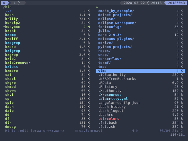 Vifm with palenight theme